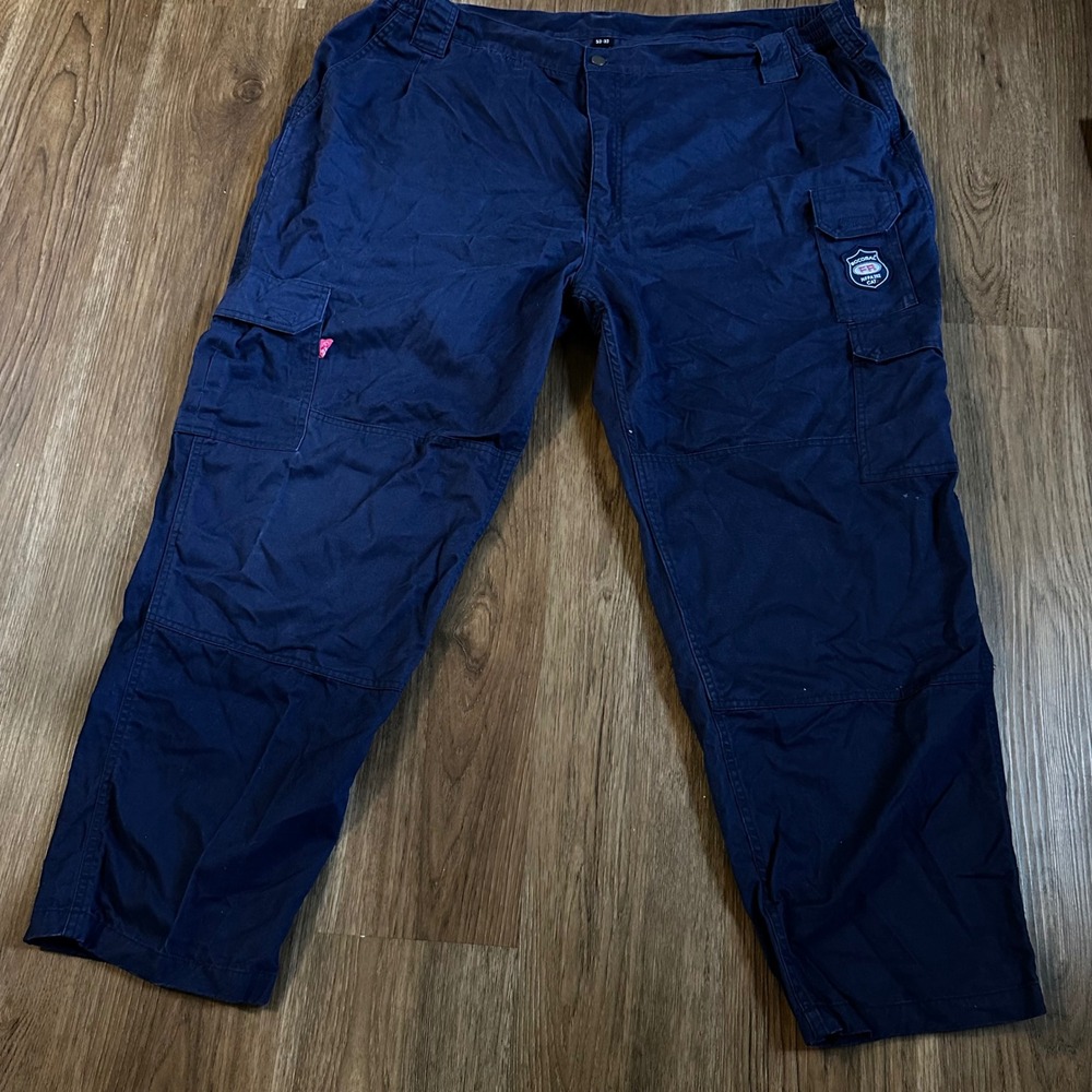 Bocomal Cargo Pants Mens 52x32 Navy Blue Good FR Flame Resistant NFPA 2112 CAT 2